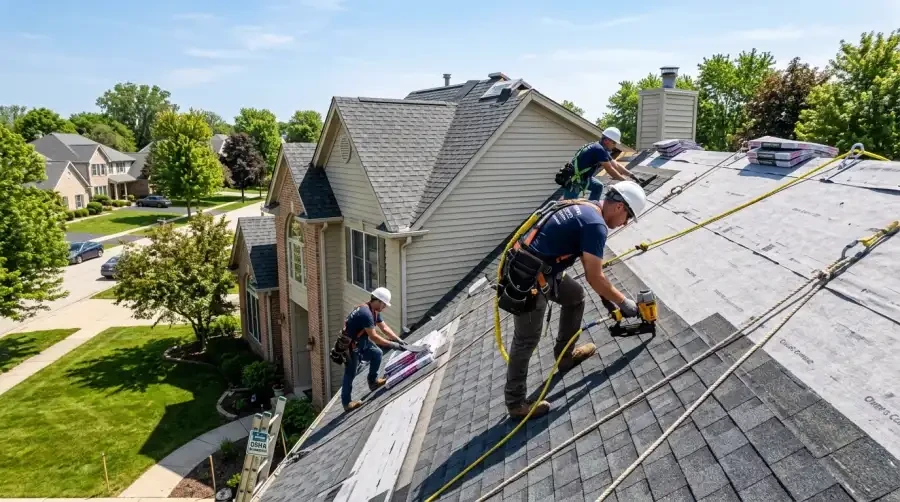 Lemont Roofing Co. team at work